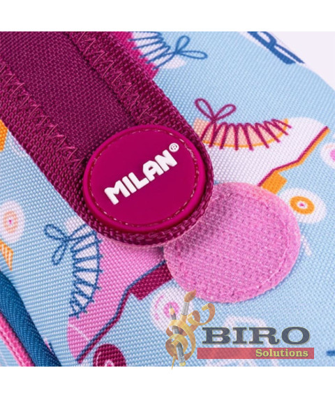 Пенал школьный Milan "Roller" 4 отделениями с наполнением